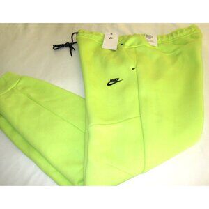 Nike Sportswear Men's Tech Fleece Slim Fit Jogger Pants Light Lemon Twist Black